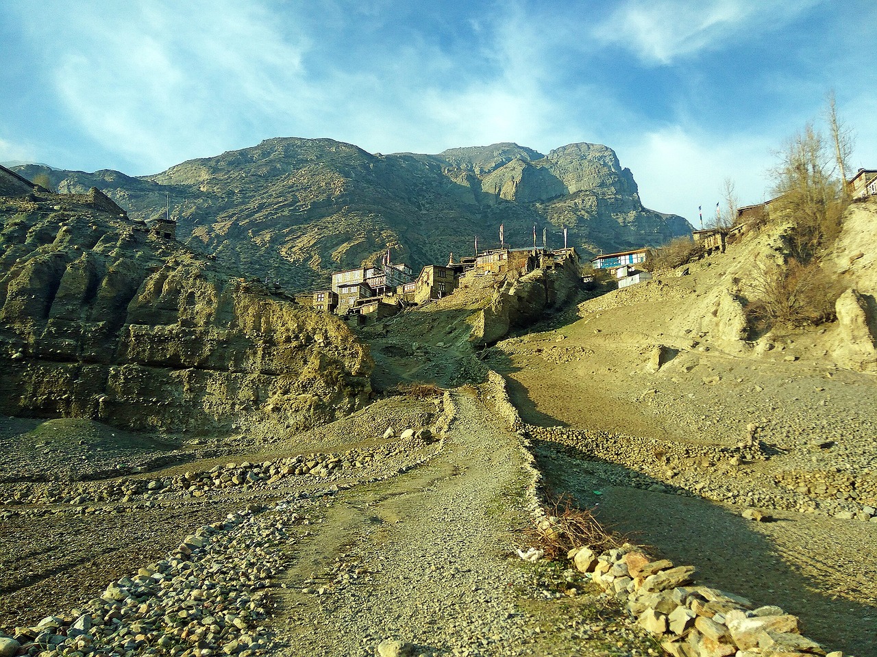 nepal landscape, nepal, manang city
